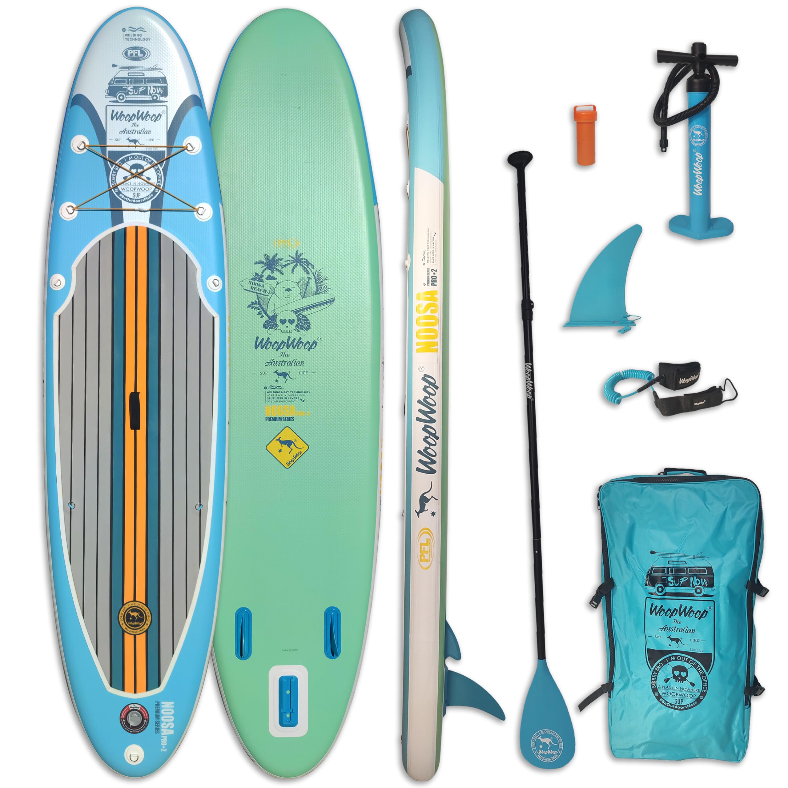 Tabla Paddle Surf Hinchable WoopWoop PadelSurf Estable Resistente Tabla Hinchable de Paddle Surf con Accesorios Apta Dos Personas hasta 180kg con Anillas Asiento