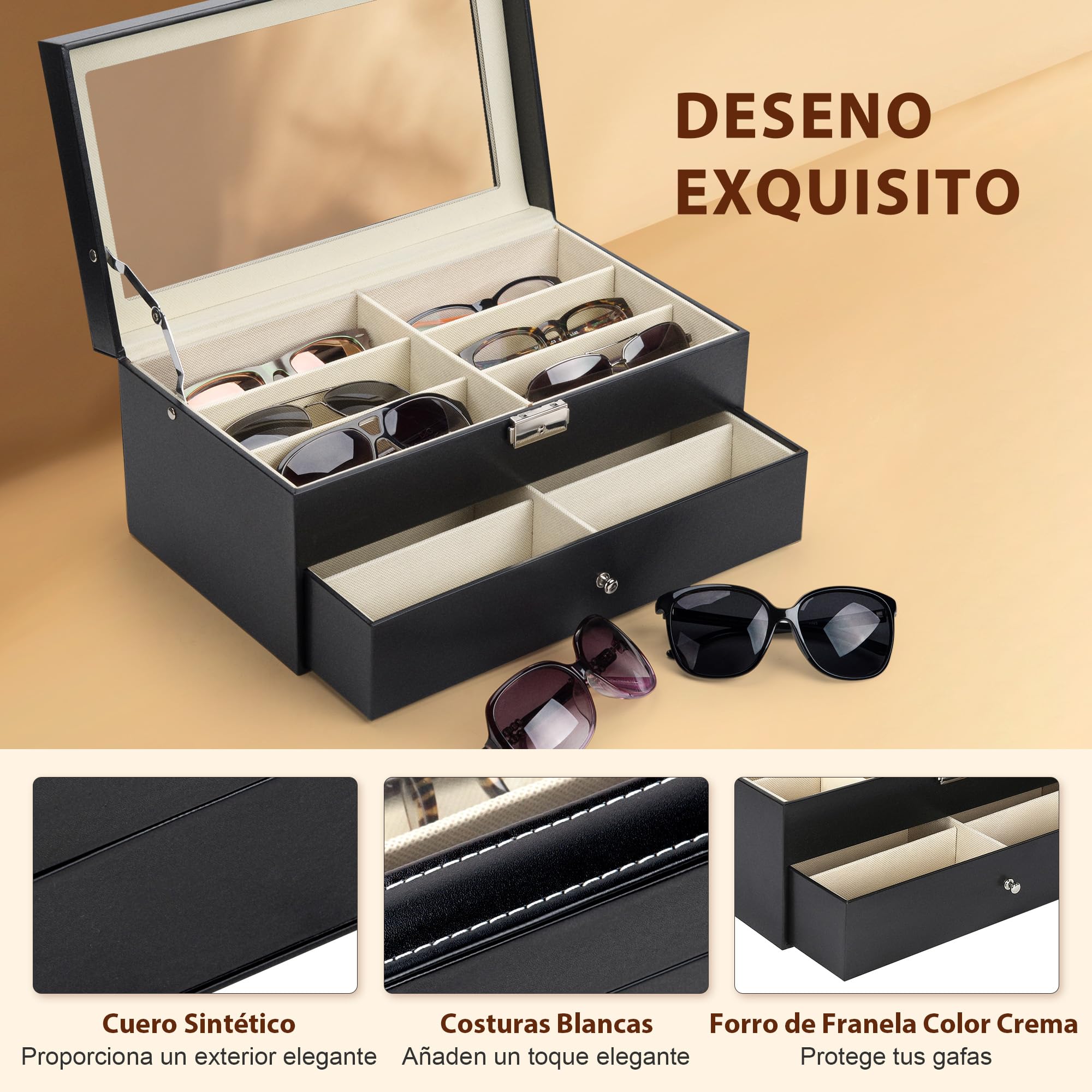 CO-Z Organizador Gafas de Sol Caja para Gafas Caja de Gafas de Sol para Mujeres y Hombres Estuche de Organizadora de Colección para Gafas