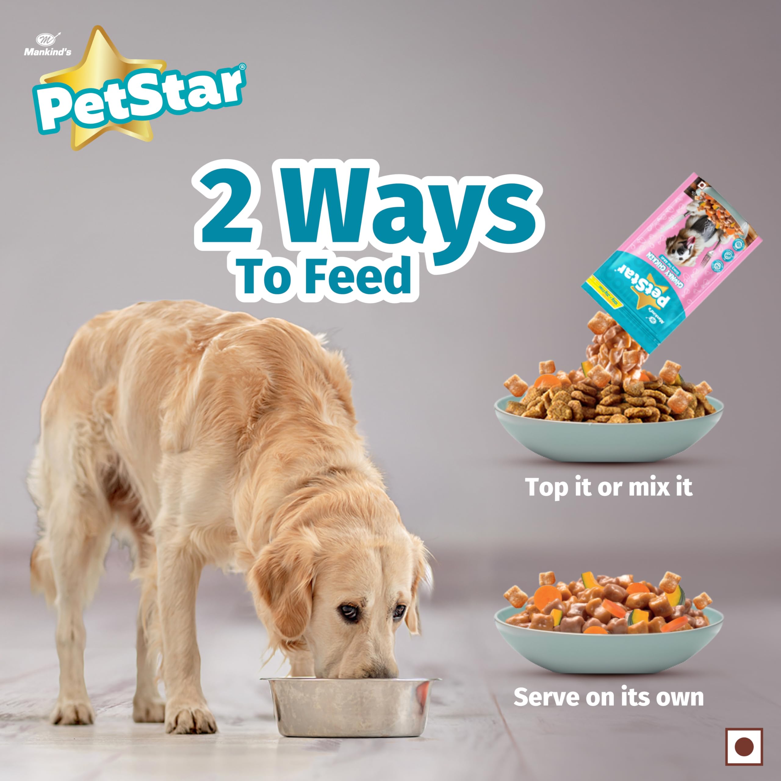 Mankind Petstar Adult Wet Dog Food (High Protein) Chunky Chicken Gravy, 120g (Pack of 5) | Made with Real Chicken & Veggies |Adult Dog Food| No Artificial Flavors 3