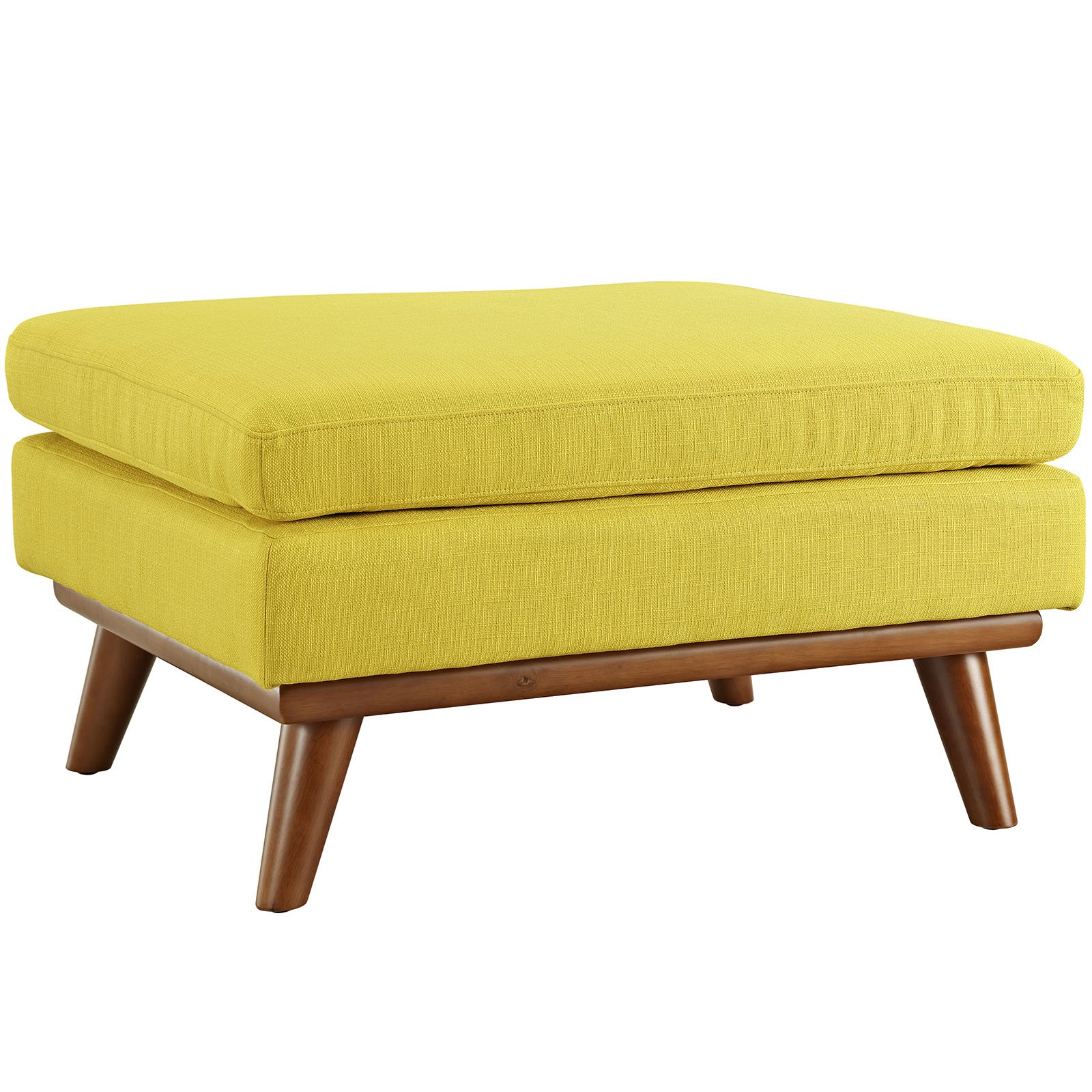 Modway Engage Mid-Century Modern Upholstered Fabric Ottoman in Sunny