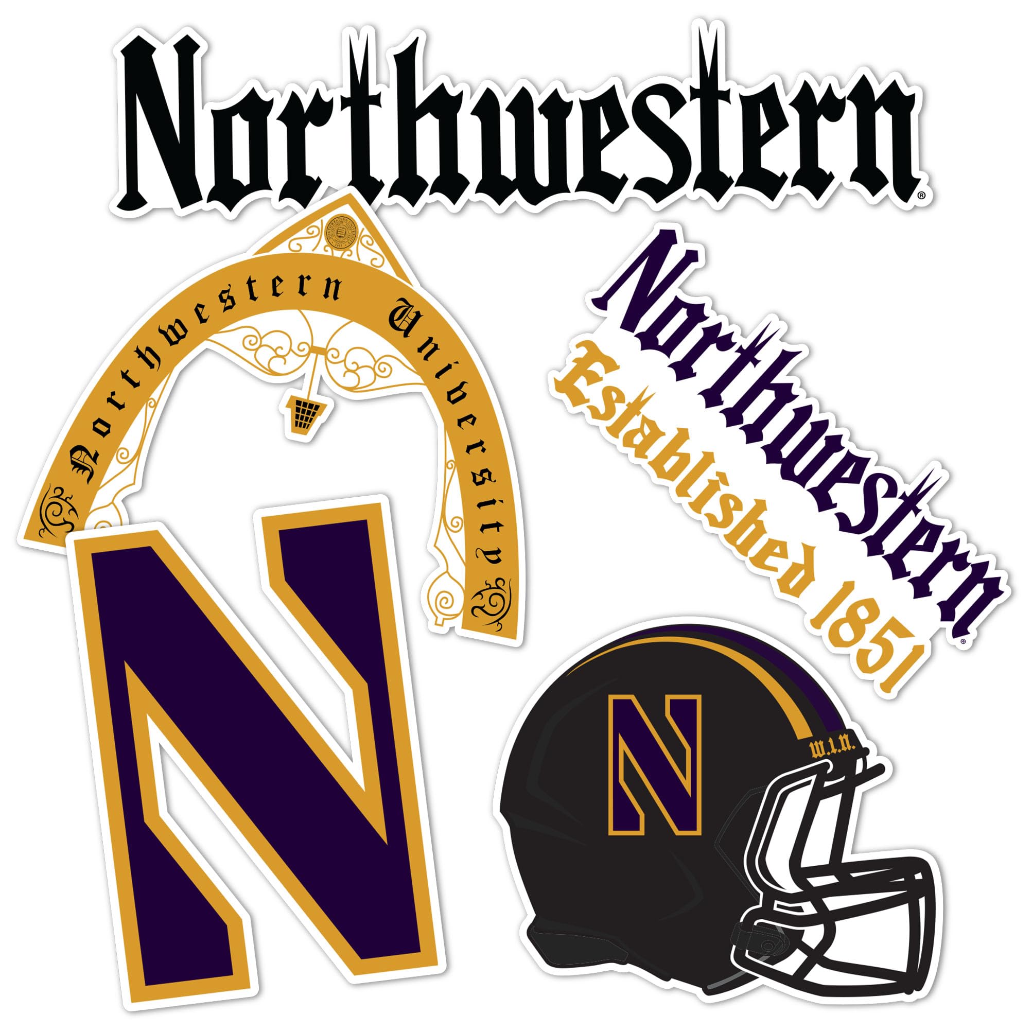 Sticker Northwestern University pour ordinateur et gourde vinyle T2