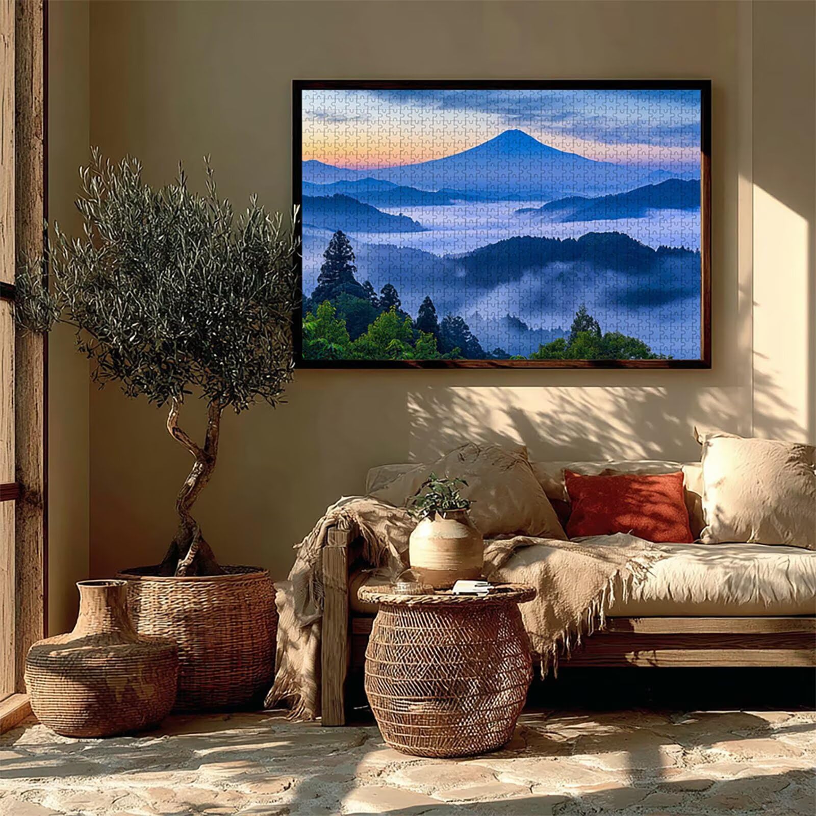 Puzzle 3000 elementów dla dorosłych, krajobraz, drewniane puzzle, 122 x 81 cm, części ściśle do siebie pasują, dla mężczyzn, kobiet, starszych seniorów, relaks i odstresowanie, dekoracja ścienna, góra
