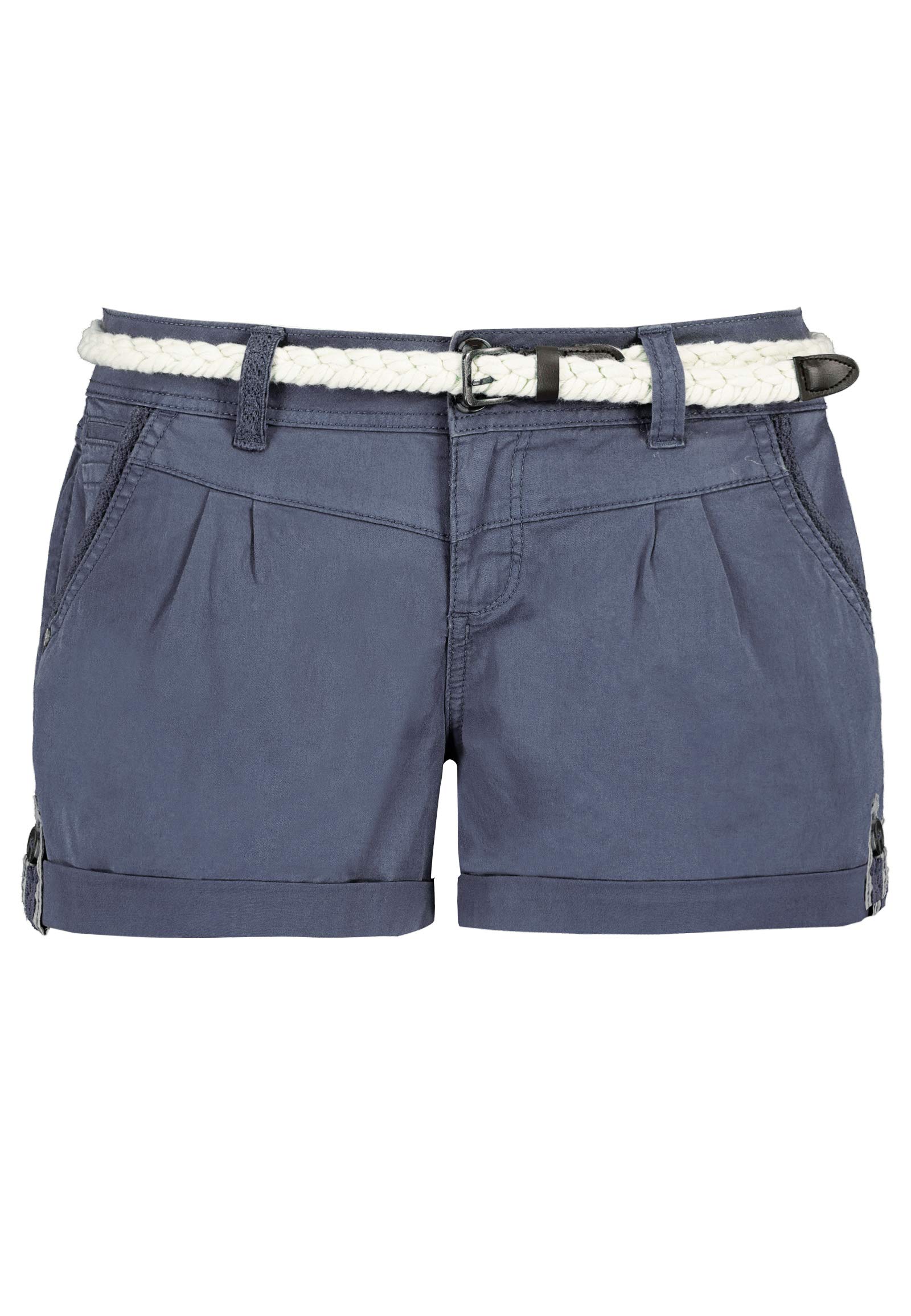 Eight 2 Nine Damen Chino Shorts Hose mit Flecht-Gürtel
