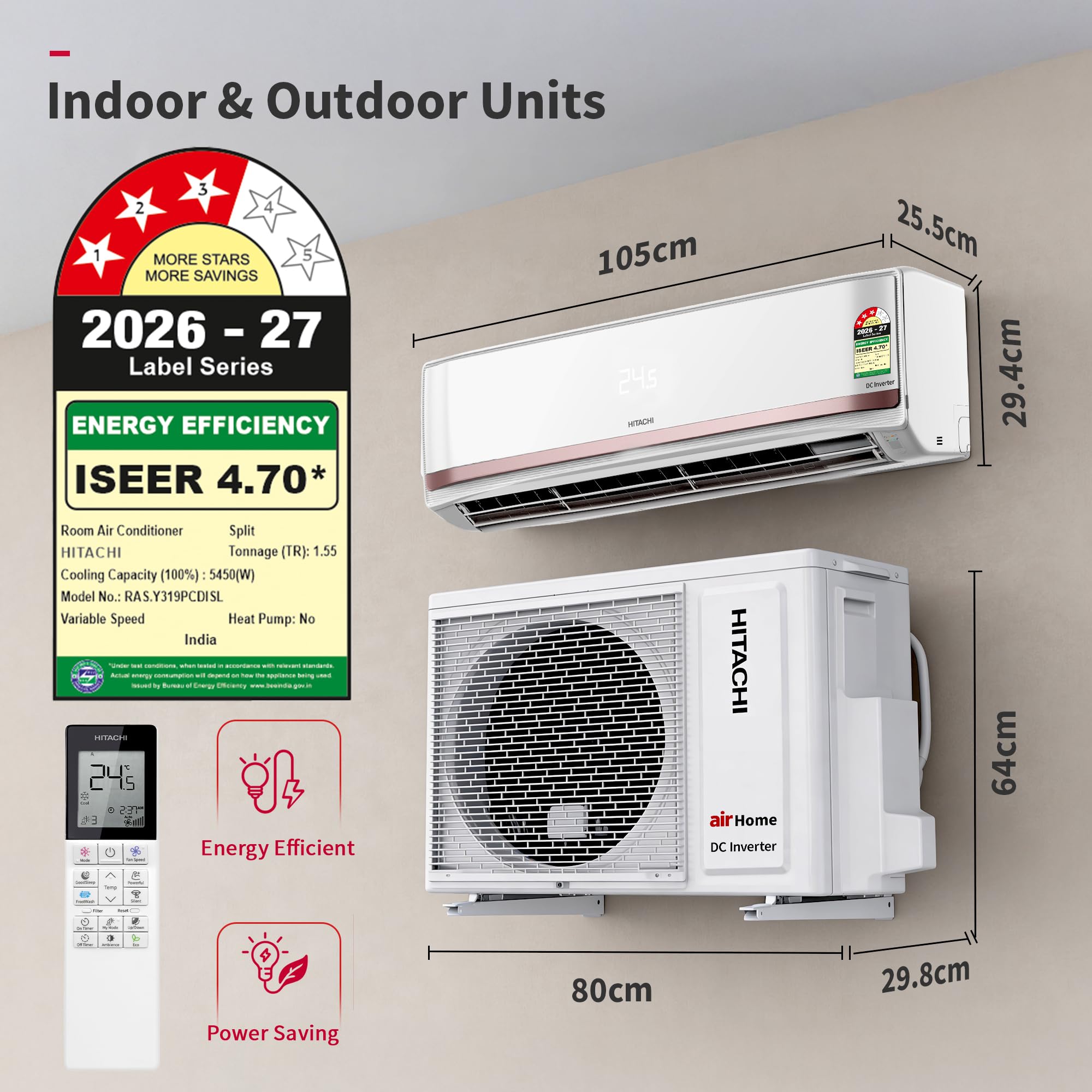 Hitachi 1.5 Ton Smart Inverter AC - Wi-Fi & Ice Clean -10