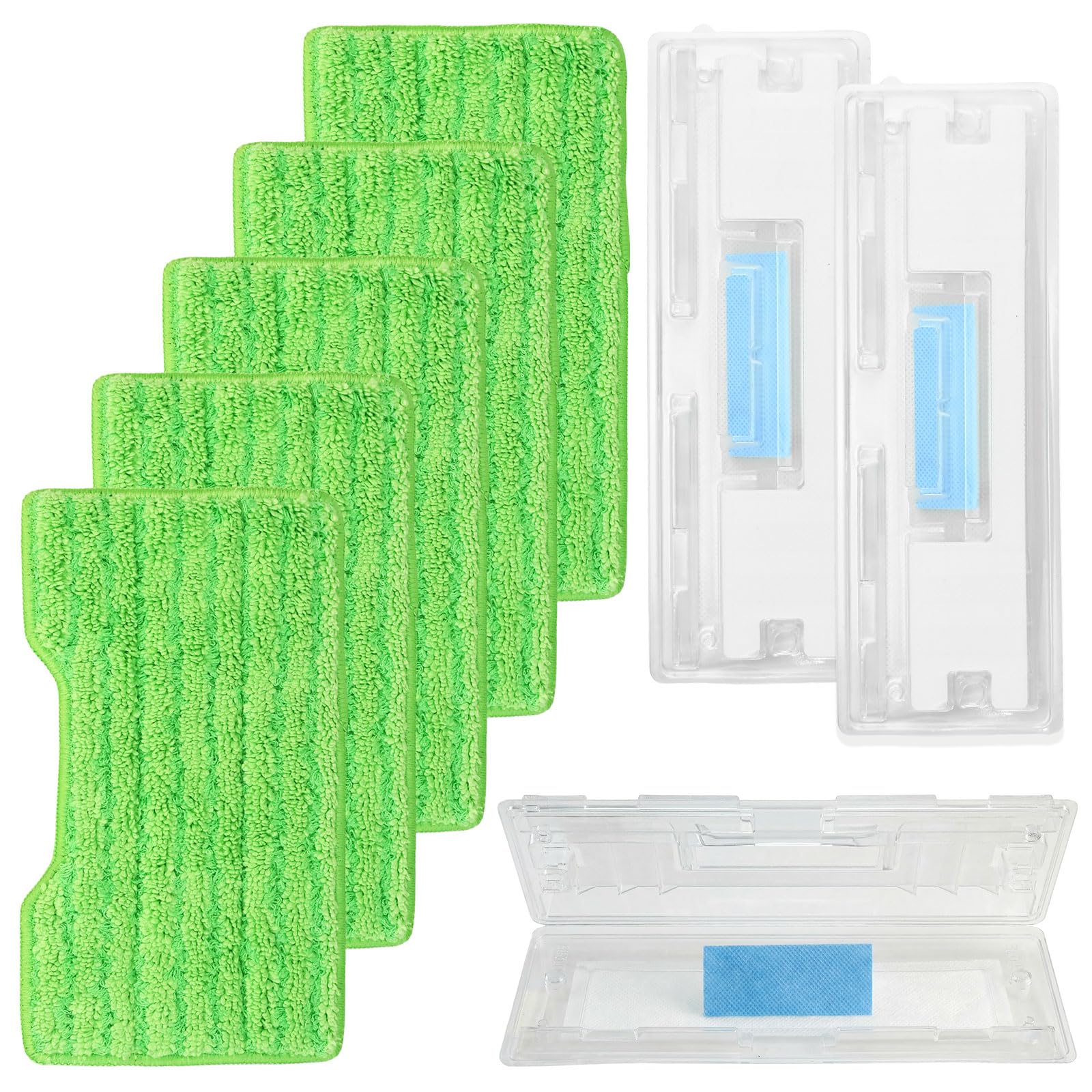 Re-usable Pad Refills Compatible with Shark VacMop Vacuum Spray Mop - 5 Pads and 3 Dirt Chambers, Refills for Shark VacMop Pads, Washable Microfiber Pads for VM200UK, VM200UKPL, VM200UKGN Model (C)