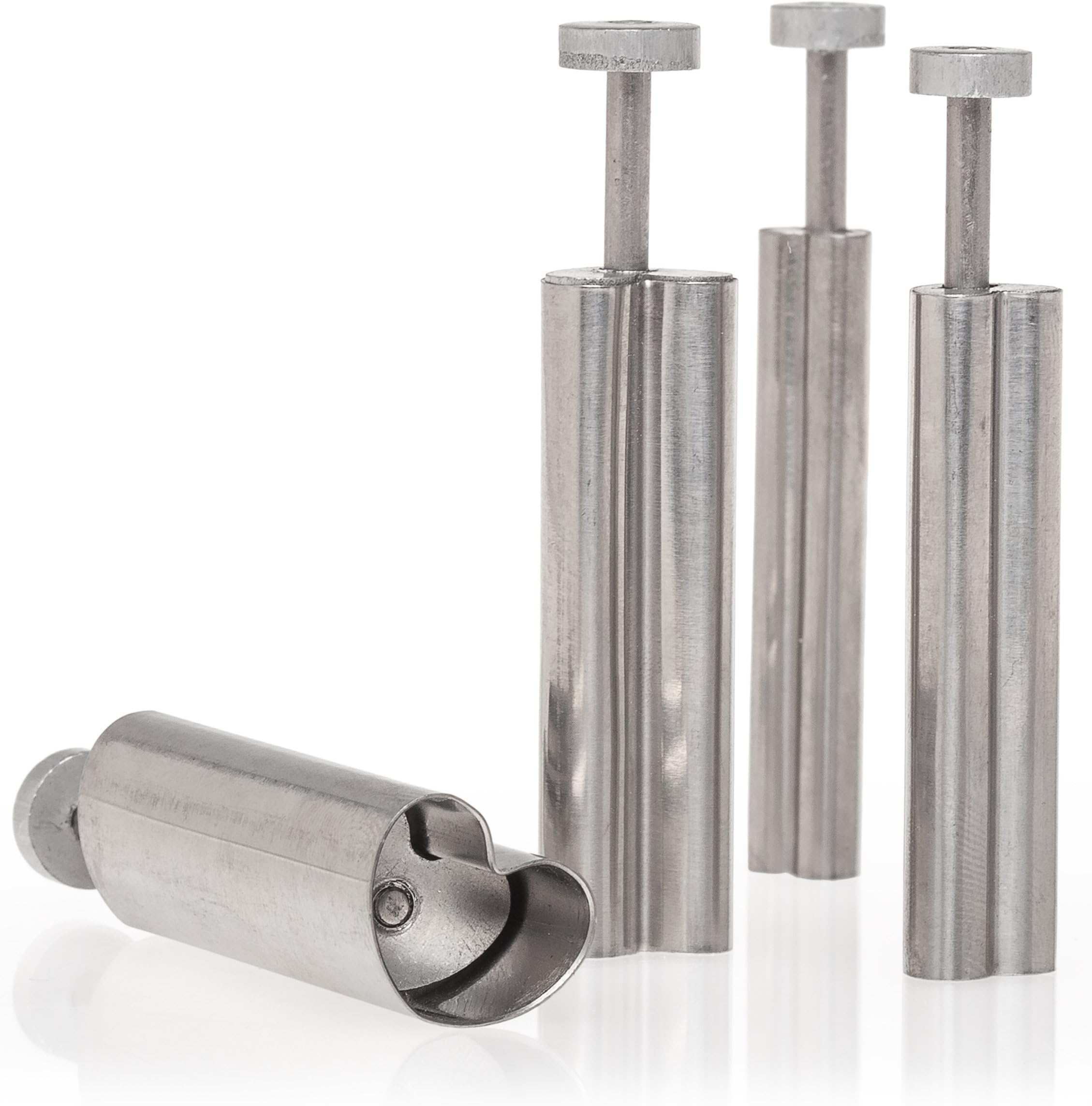 Plunger with Plain Edge Heart Cutter Set in Graduated Sizes, Stainless Steel, 4 Pc Set