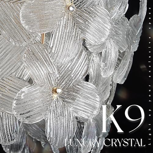 Miniatura 4 de Moderno candelabro LED de cristal de 20 pulgadas, color dorado cepillado, contemporáneo, para comedor, regulable, montaje empotrado, techo alto, con