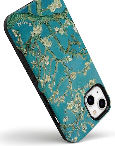 Miniatura 2 de Casely Funda floral para iPhone 14  Blue Awakening  Van Gogh Almond Blossom  Compatible con MagSafe