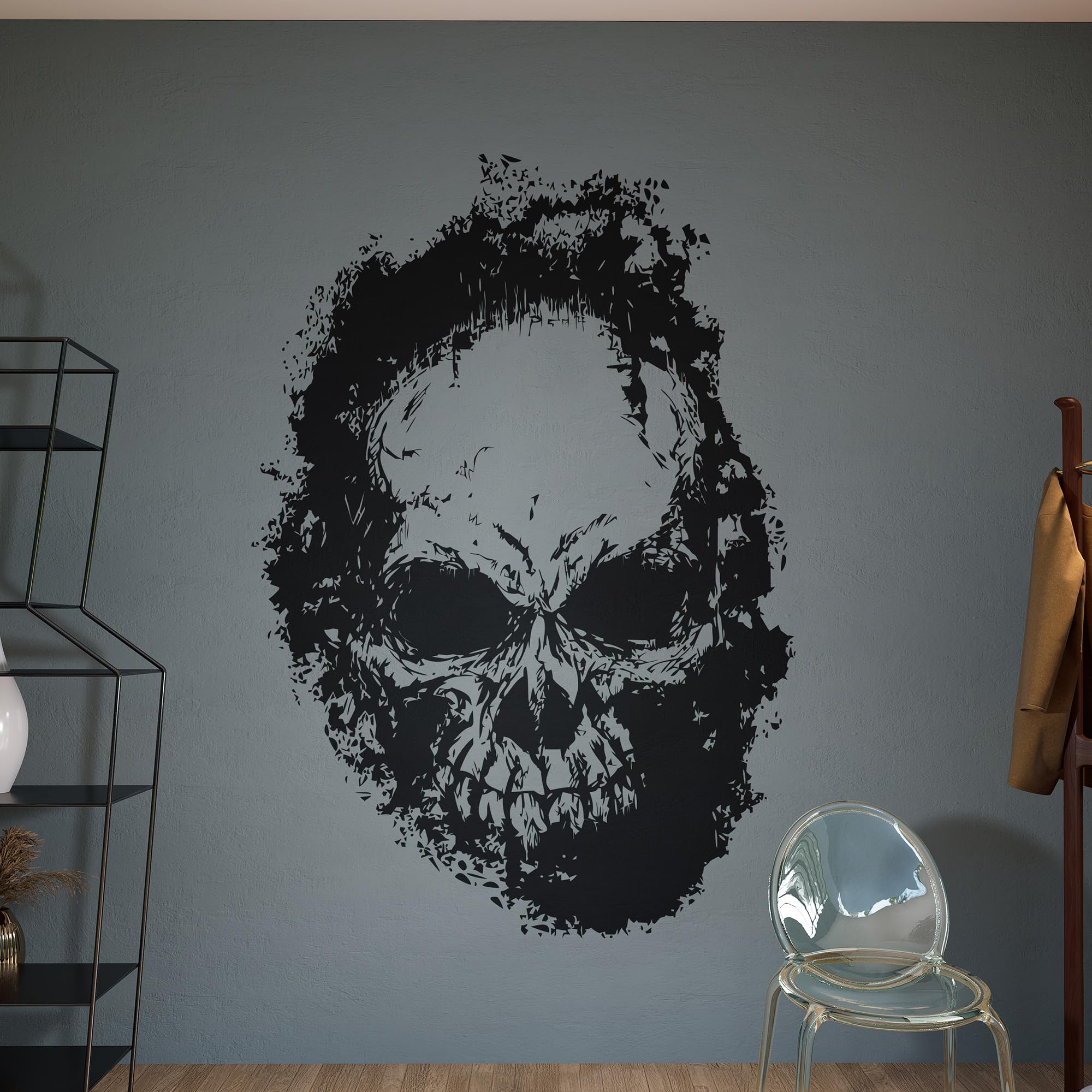 Amazon.com: Gothic Grunge Skull Wall Decal Sticker. Horror Wall