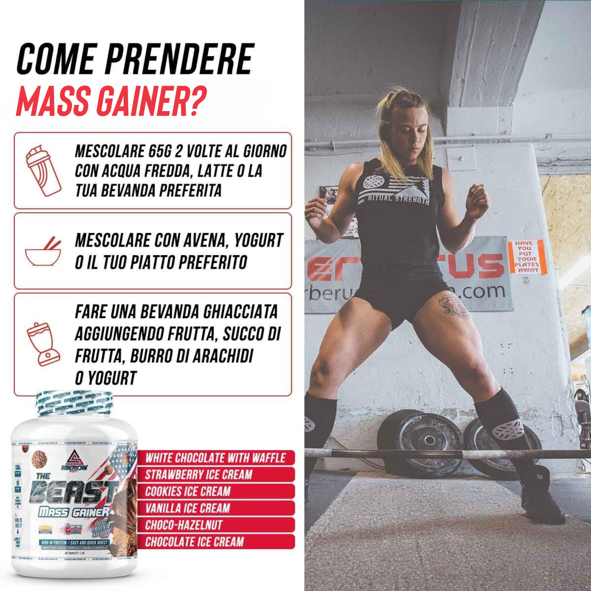 Mass Gainer 2kg | Ricco di Carboidrati e Proteine | Aiuta ad Aumentare di Peso e Massa Muscolare | Con Creatina (2 kg (Paquete de 1), Vaniglia)