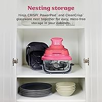 Vista 16 de Ninja Crispi - Freidora de aire de vidrio 4 en 1 450 °F No tóxica Contenedores de vidrio de 4 cuartos y 6 tazas con tapas Microondas