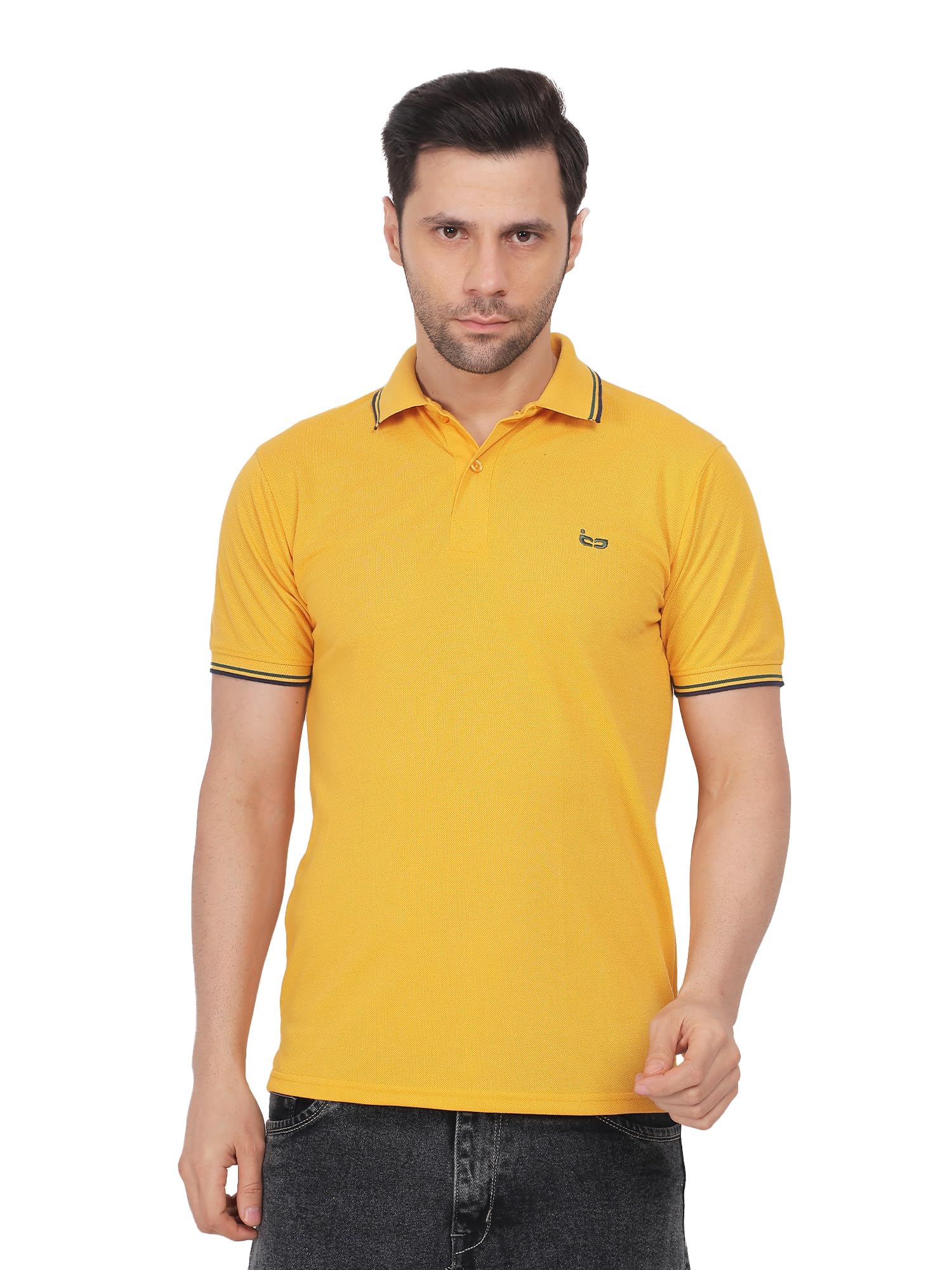 Mens Polo T Shirt for Men Striped Polo Neck Tshirt for Men Classic Premium Solid Tee, Comfortable & Stylish Casual Wear-picture-36