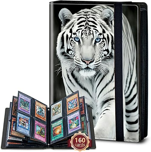 Rossy Carpeta de tarjetas con 4 bolsillos, carpeta de tarjetas intercambiables, álbum de colección de tarjetas, para 160 tarjetas de carga lateral,