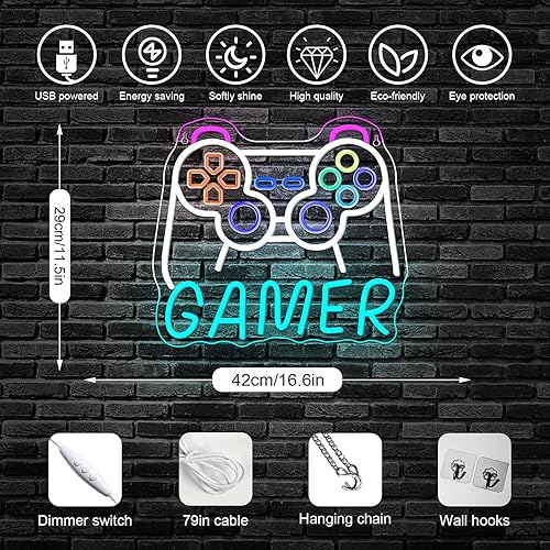 Miniatura 6 de Horseneon Letrero de neón con luces LED para decoración de pared para salas de juegos, configuraciones de deportes electrónicos y cuevas de