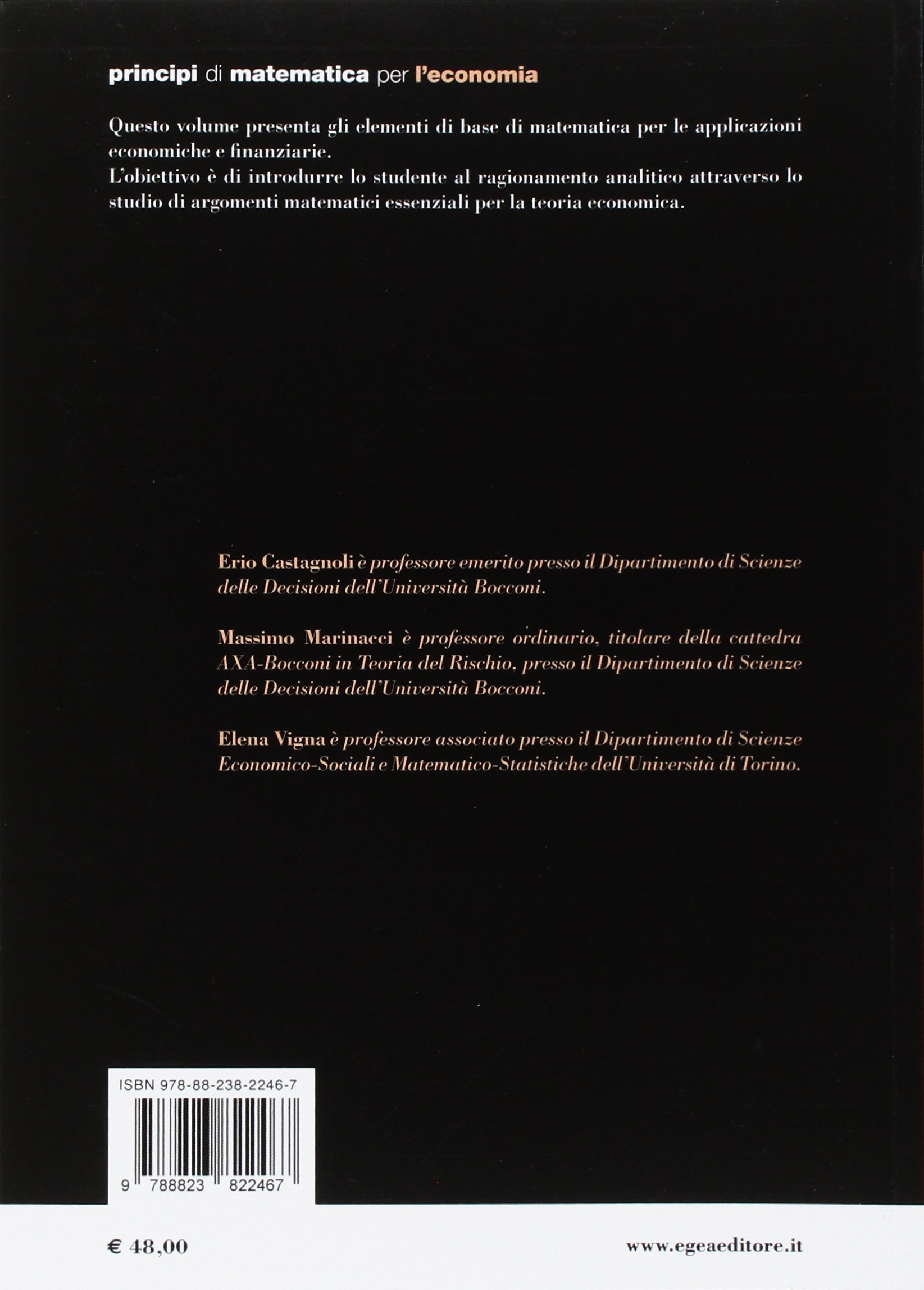 Principi di matematica per economia