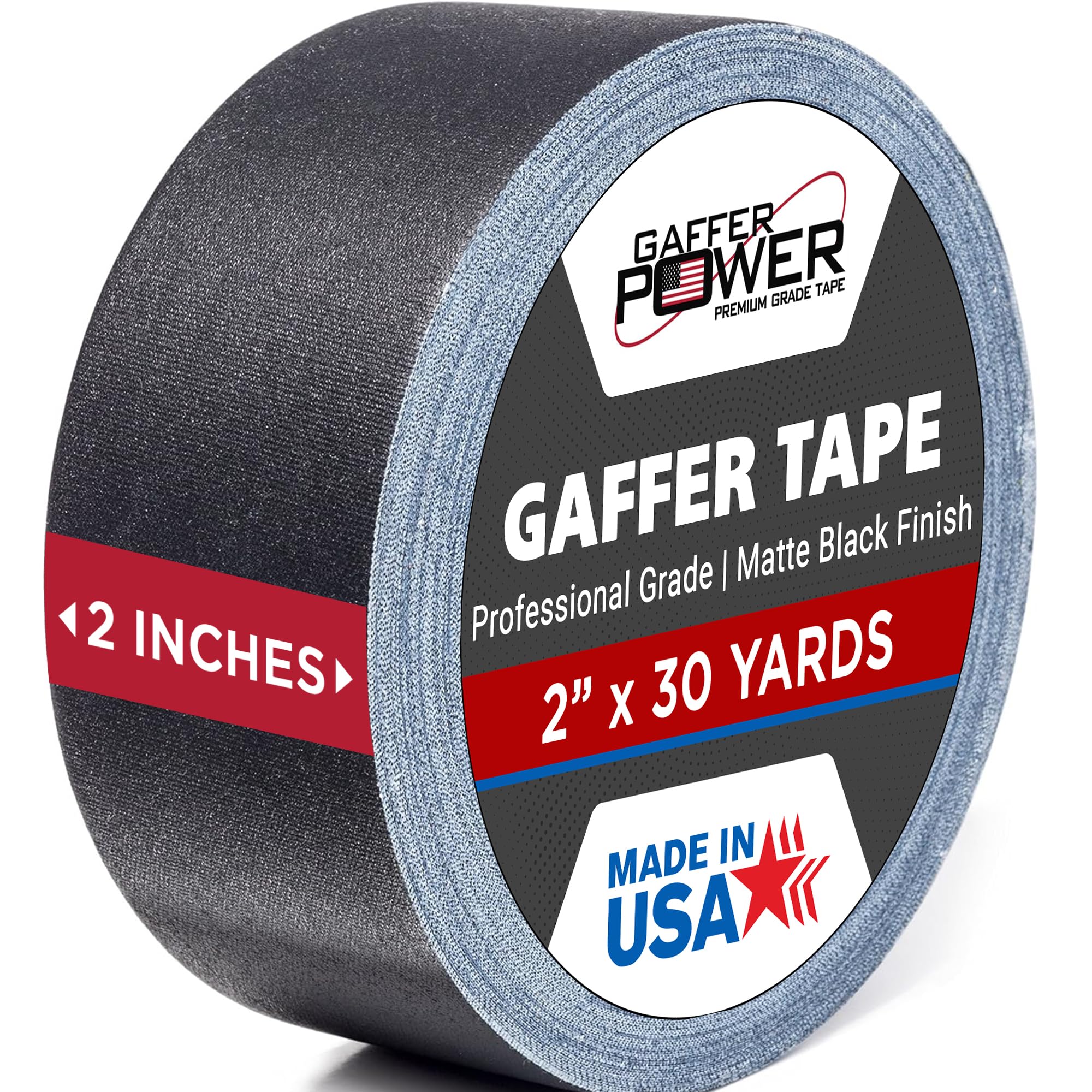 Gaffer Power Real Usa Professional Grade Tape By Made In The Usa Heavy Duty Tape Non Reflective Multipurpose. 2 Inches x 30 Yards Black