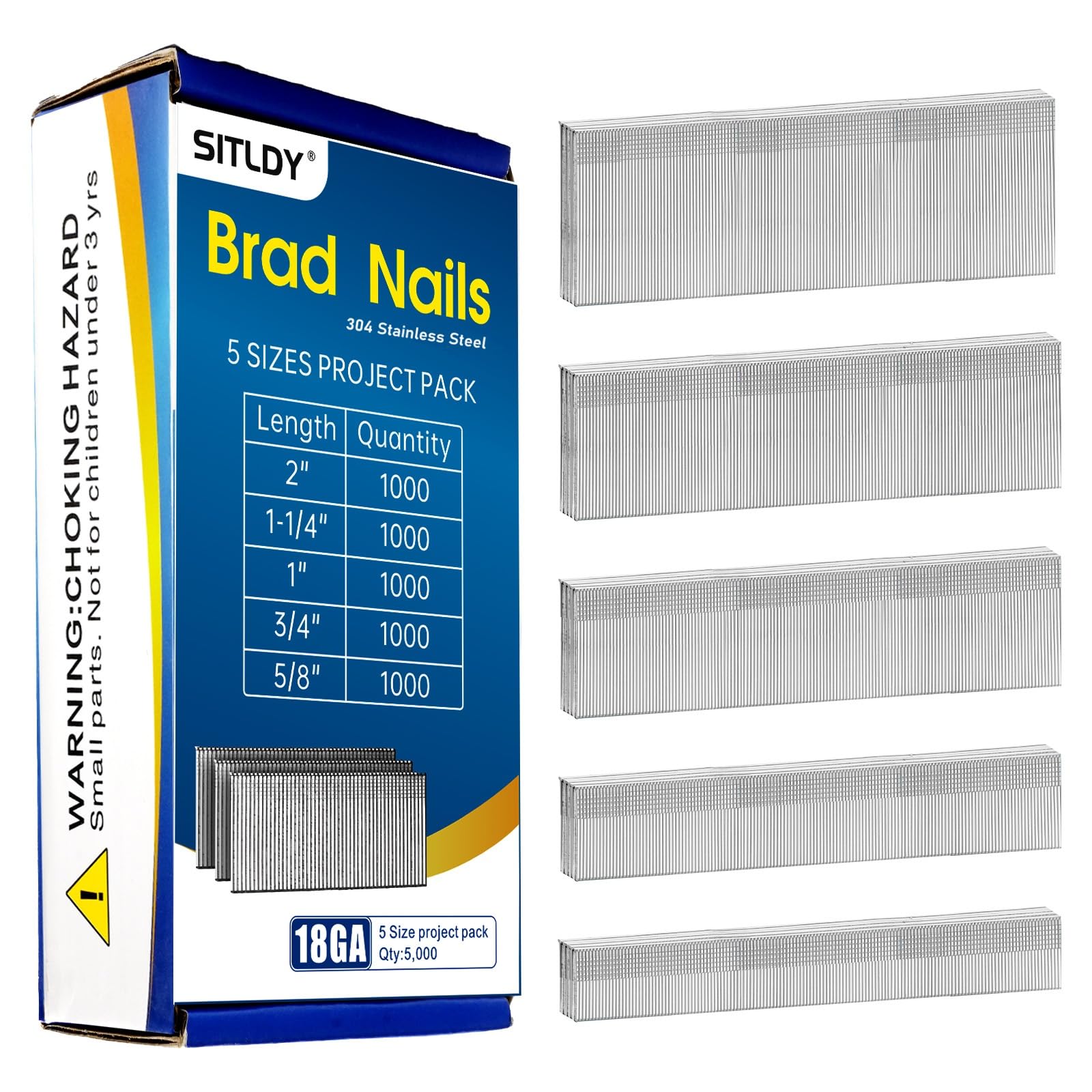 18 Gauge Stainless Steel Brad Nails - 1600 Pack -11