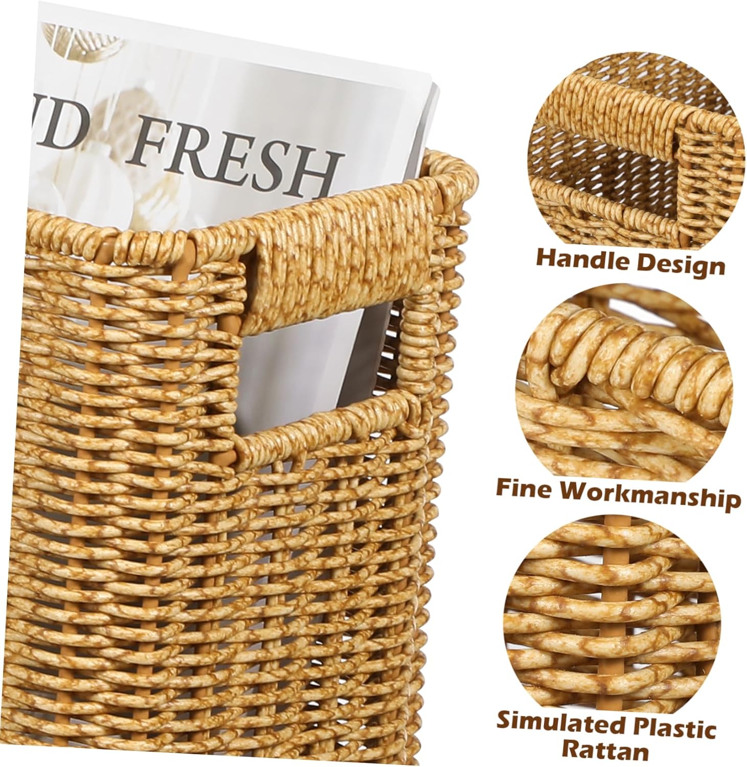 Japanese Style Storage Bin Large Capacity Desktop Container Woven Basket Sundries Container Chic Basket