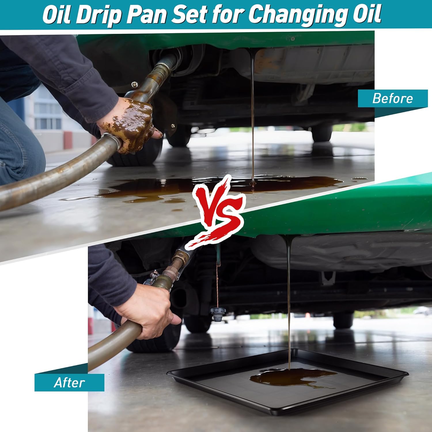 3 Pcs 22'' x 21'' Large Oil Drip Tray, Mini Fridge Drip Pan, Portable Under Washer Pan for Dishwasher, Air Conditioners, Dog Cage and Under Car