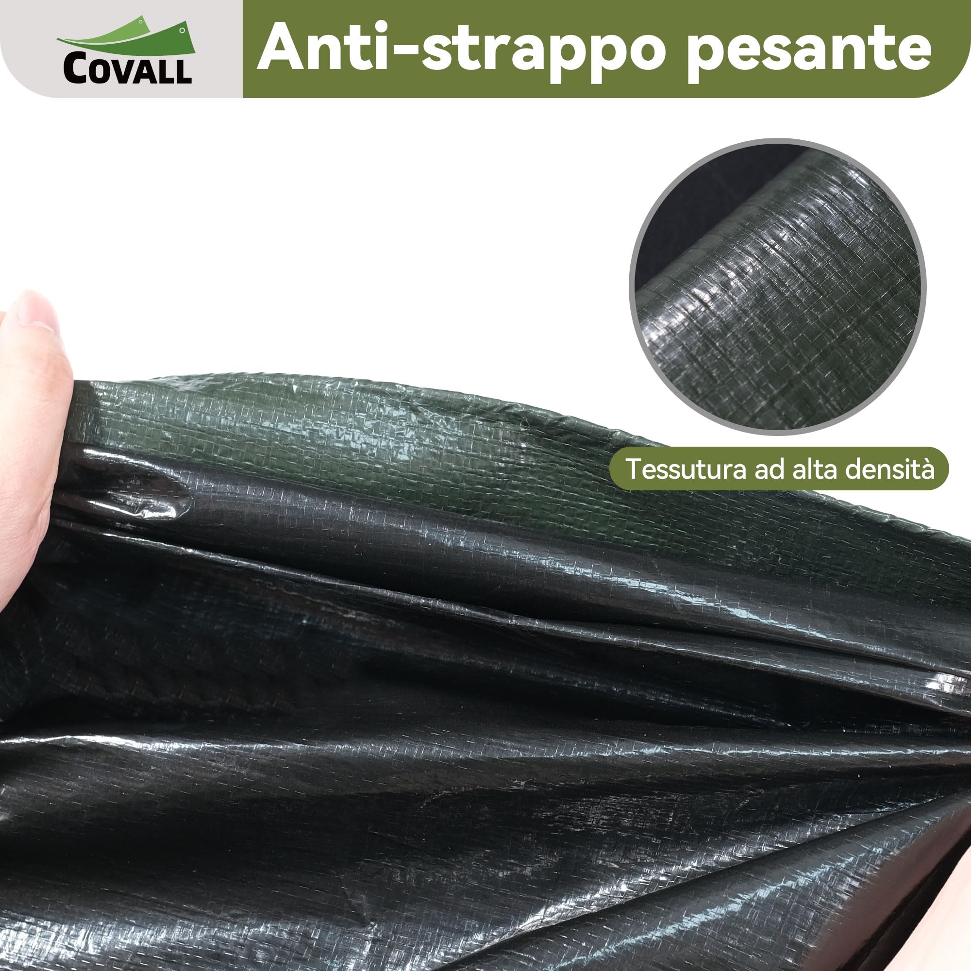 Telo Telone 2x3m telo impermeabile esterno，140g/㎡ telone Resistente Anti-UV Anti-Rottura Telo Fondale con Occhielli Rinforzati,Copertura Multiuso per Campeggio Piscina Tetto Auto Mobili Patio