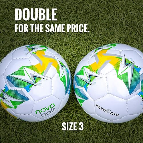 Miniatura 3 de VavaCava - Juego de porterías de fútbol portátiles de 4 x 3 pies para diversión en el patio trasero, 2 redes, 2 bolas de tamaño 3, 10 conos de