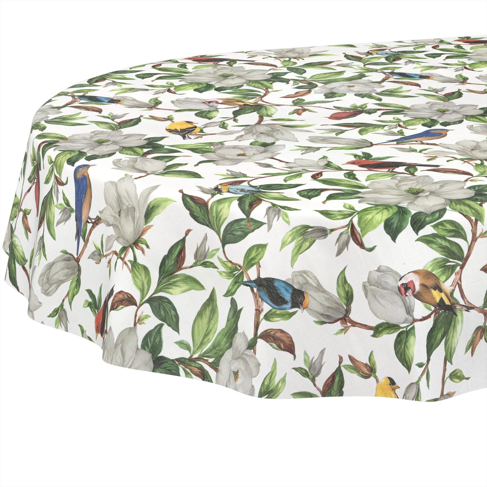 Oilcloth Tablecloth Washable Wax Tablecloth Easy Care Water-Repellent Lotus Effect Garden Tablecloth Calibri Oval 180 x 140 cm Cut Edge