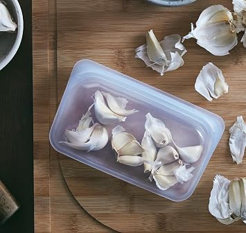 Stasher Reusable Food Grade Silicone Food Grade Storage Bags Reduces Disposable Plastic Blue (Snack) Cooking Storing Sous Vide or Freezing Leak Proof Dishwasher Safe Eco Friendly 340 ml