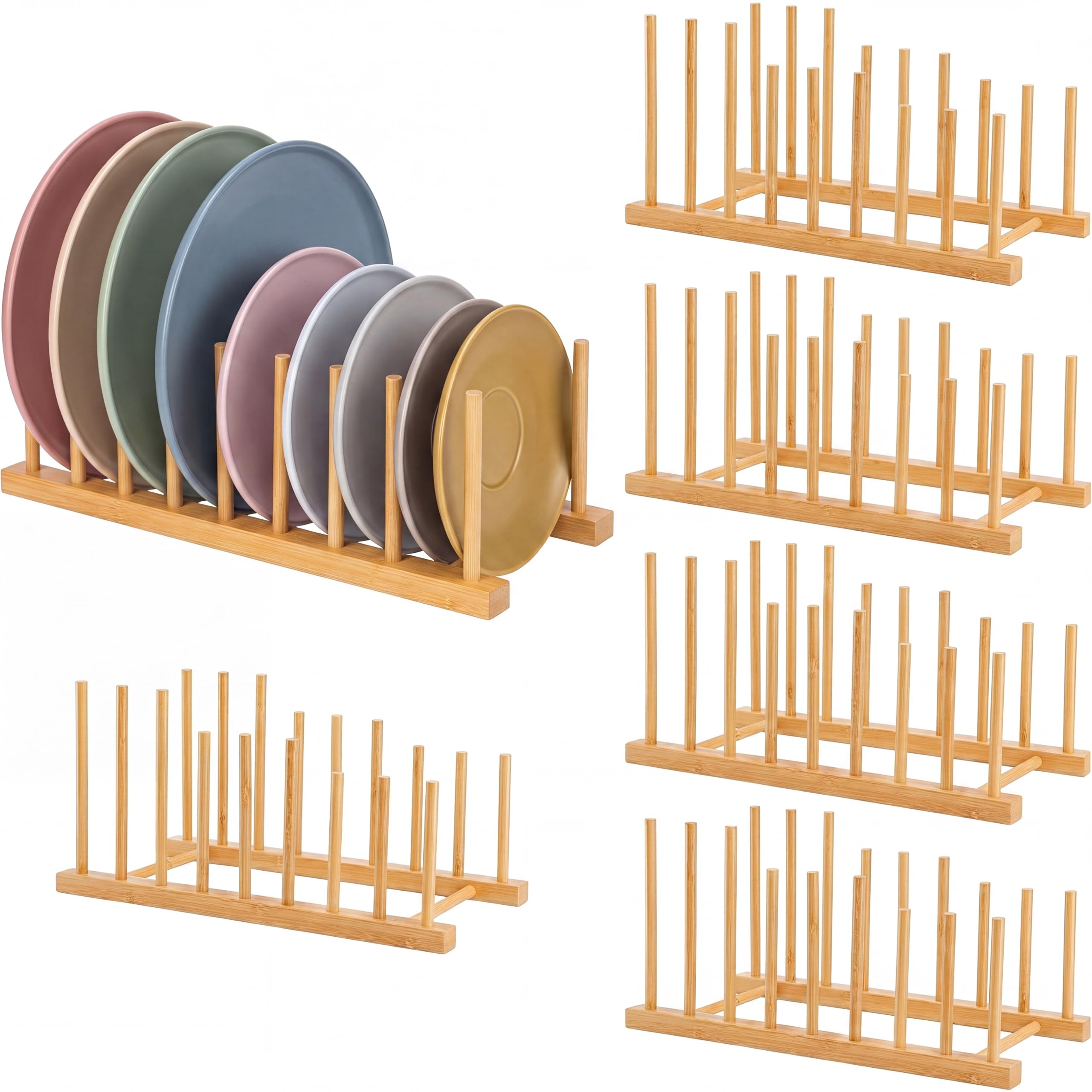 Estantes de madera de bambú Marsui: organiza tus libros y platos con estilo natural