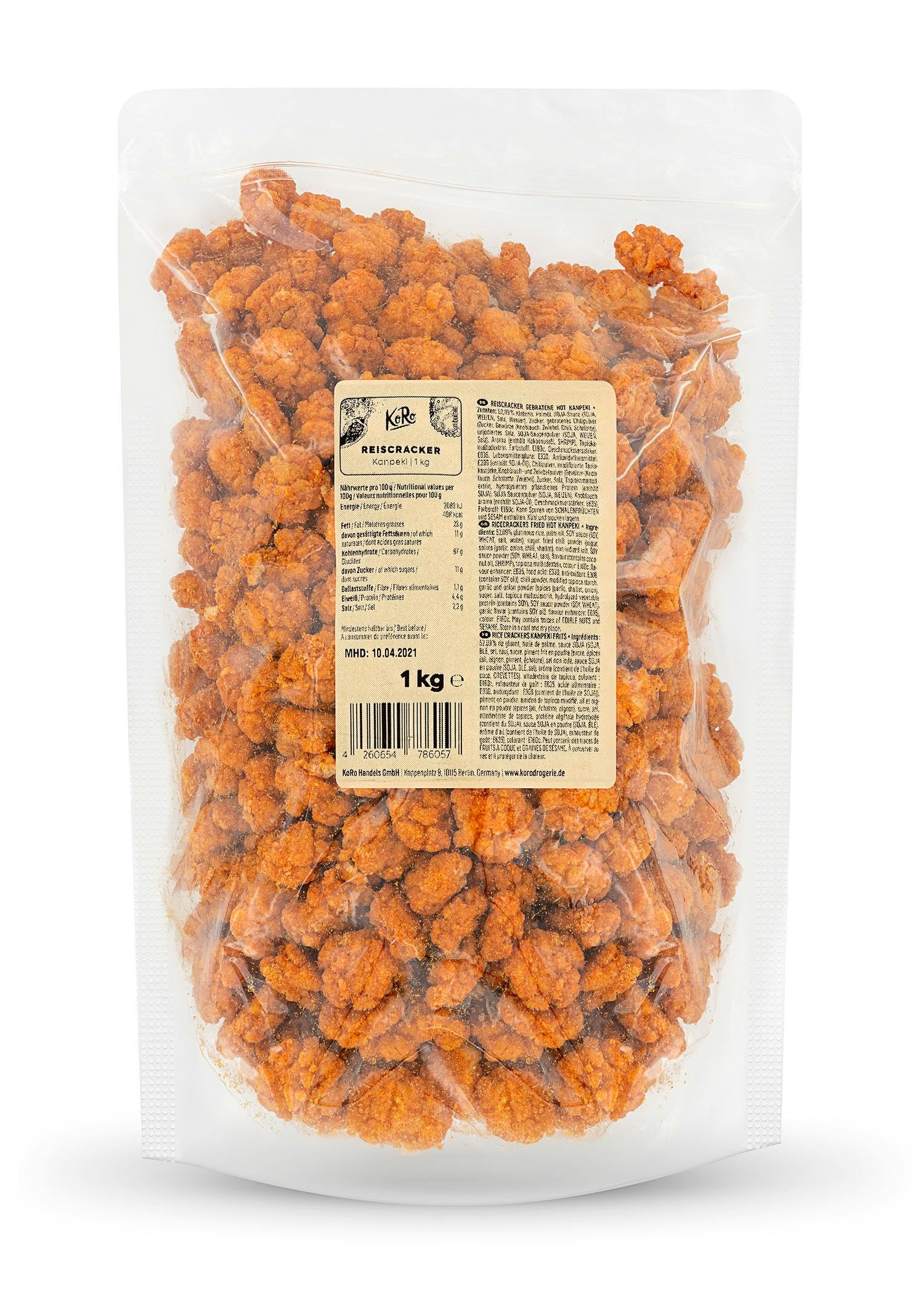 KoRo - Fried Reiscracker Chili 1 kg - Asiatisch inspiriertes Reisgebäck - Super crunchy - Ideal für Käseplatten, als purer Snack oder als Topping