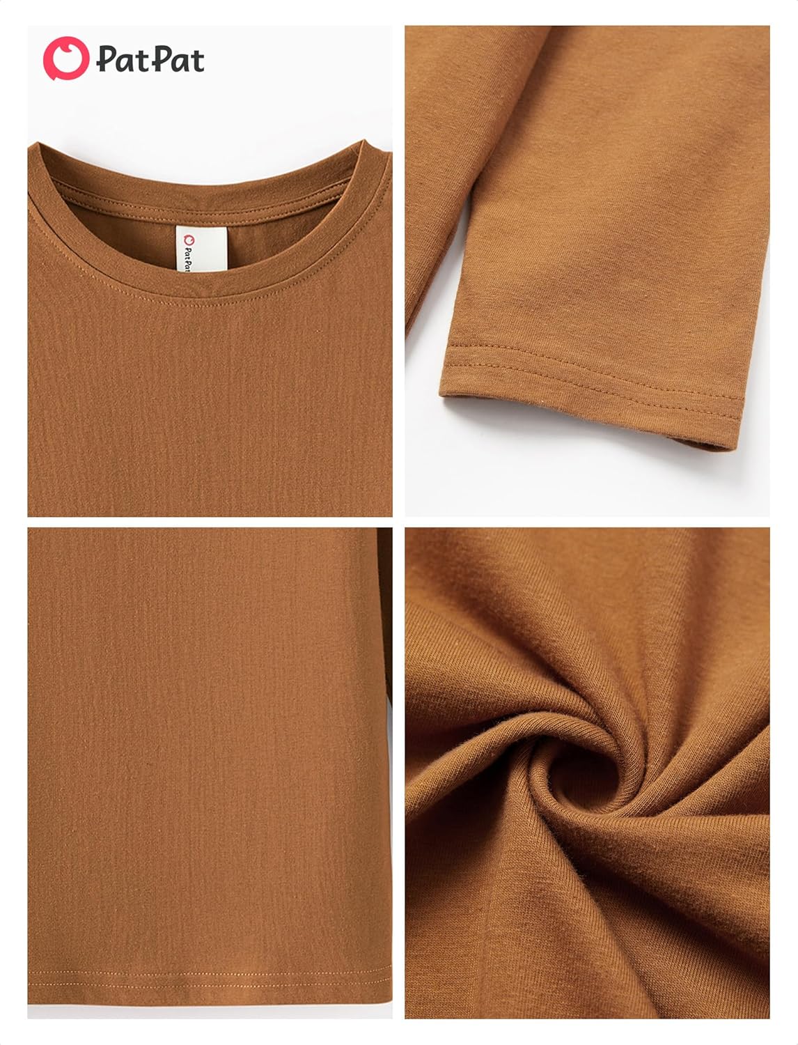 PATPAT Boys Long Sleeve Shirts Cotton Solid Crew Neck Basic Shirts 5-16 Years - Image 6