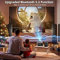 Vista 8 de Proyector inteligente con WIFI y Bluetooth, proyector portátil 800ANSI nativo 1080P aplicaciones integradas, proyector de película Keystone