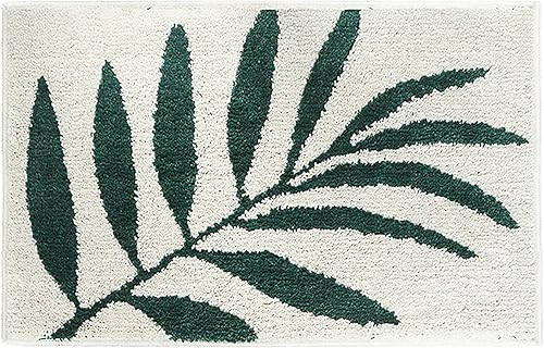 Miniatura 3 de Apeso Alfombra de baño con patrón de plantas, ultra absorbente, antideslizante, lavable a máquina, alfombra de felpa gruesa, microfibra suave para