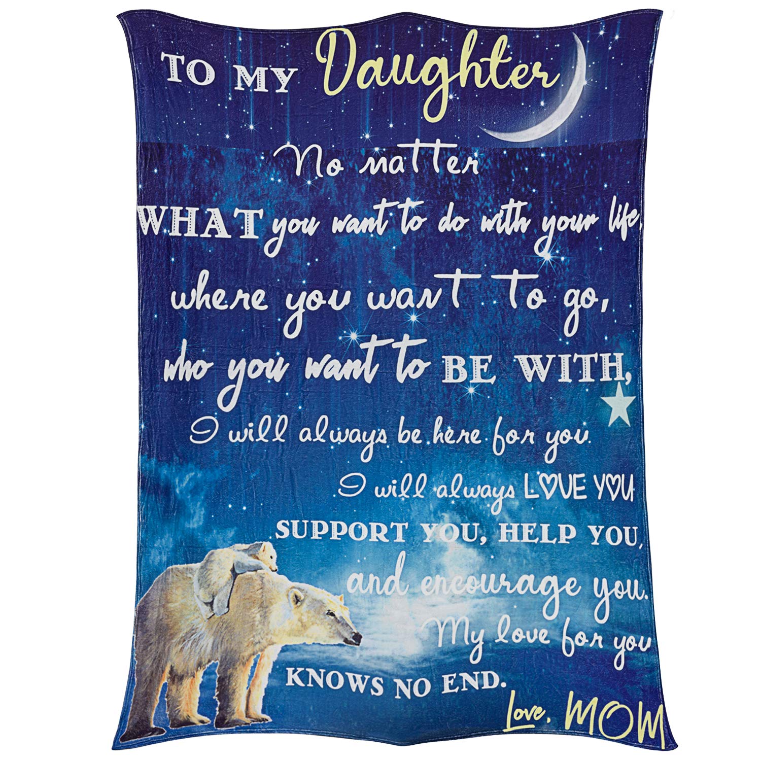 FJAUOQ Manta para cumpleaños de hija, manta de franela con texto en inglés "I Love You" para mi hija de parte de mamá e hija, manta de cumpleaños para hija adulta, manta personalizada para hijas