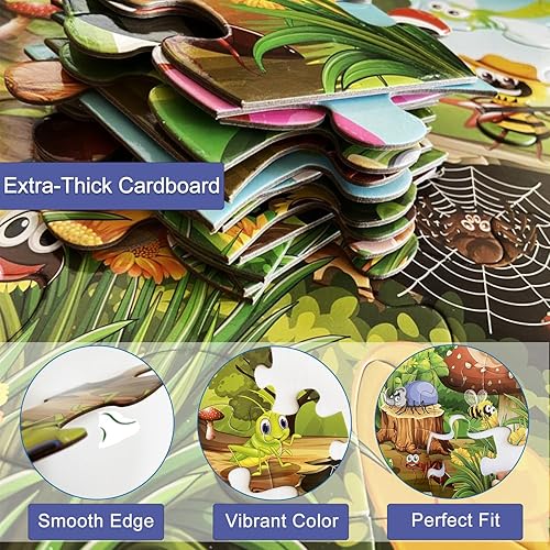 Miniatura 3 de Rompecabezas de piso jumbo para niños, rompecabezas de dinosaurio para niños de 4 a 8 años, rompecabezas de 48 piezas para niños pequeños de 3 a 5