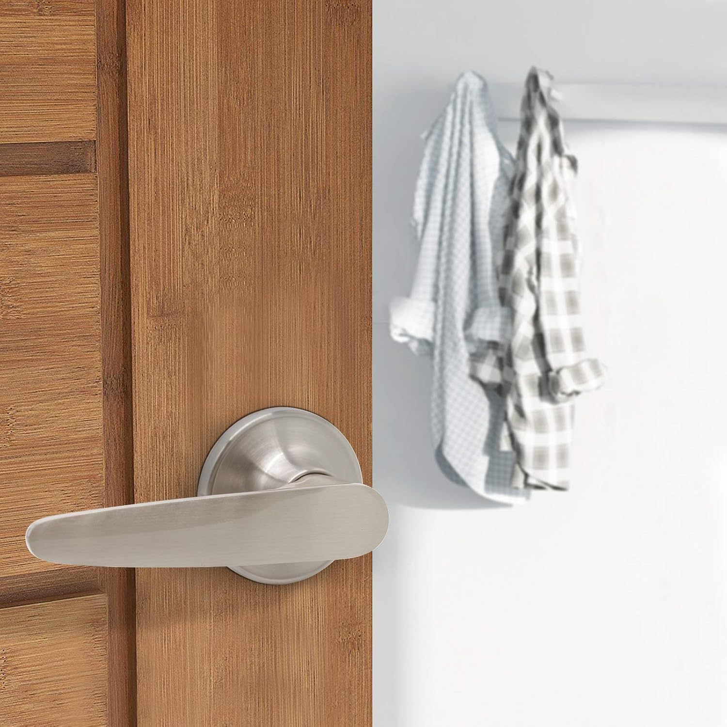 Flаѕh Dеаlѕ - 60% оƒƒ Gobrico Satin Nickel Passage Locksets Keyless Interior Door Lever Hardware for Closet or Hall 5Pack