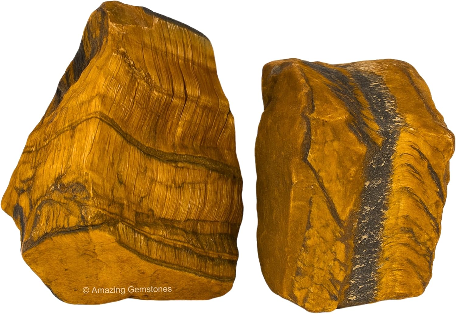 Amazing Gemstone Tiger Eye Raw Crystals and Healing Stones, Natural Rocks for Tumbling and DIY Raw Stones and Crystals (5 Pieces) - Image 2