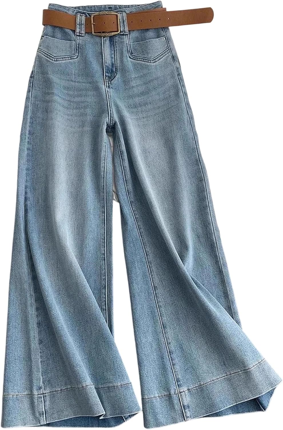 Womens High Waisted Flare Jeans Vintage Stretch Denim Pants Micro Flared Casual Vintage Style