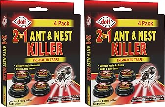 FERRIS | 8pk Ant Killer Bait Station Destroys Ants and their Nests | Ant Traps used Indoors, Kills Ant Colonies Use at Home & Garden | Strongest Control System - Clean and Easy to Use, Creates No Mess