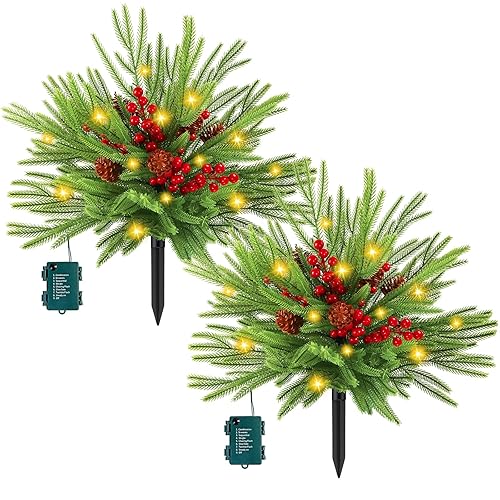2 Pack 24" Artificial Norfolk Pine Christmas Tree Urn Filler