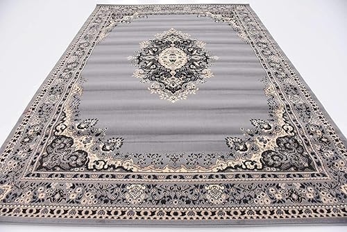 Vista 697 de Unique Loom Reza Collection- Alfombra, Polipropileno, Marrón Marrón/ marfil