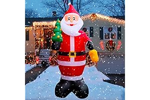 SEASONBLOW 10 Ft LED Light Up Inflatable Christmas Santa Claus Xmas Tree