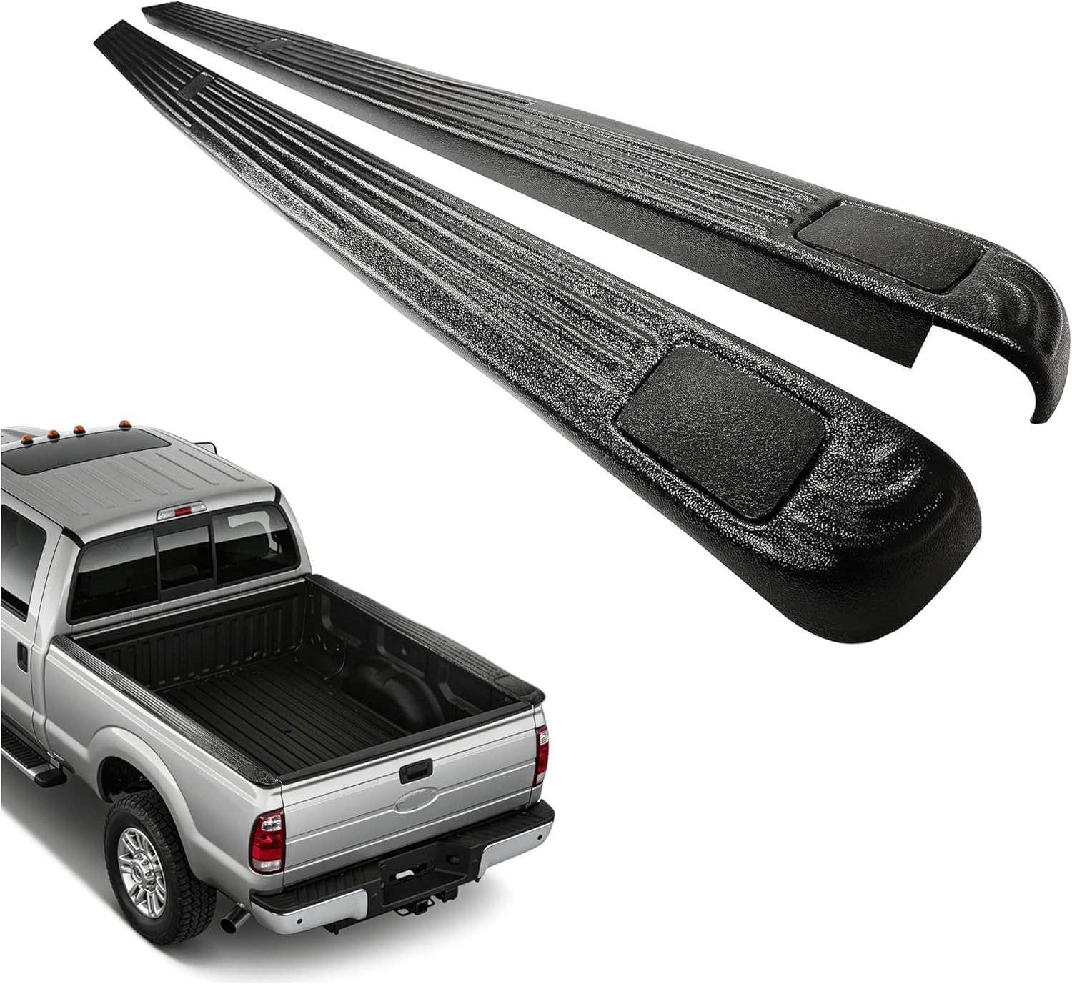Kojem 8 Feet Truck Bed Side Rail Cover Compatible with Ford 2002-2016 F250 F350 F450 F550 Super Duty Replacement for 2C3Z99291A40AAA 2C3Z99291A41AAA Rail Top Molding Cover Driver & Passenger Side