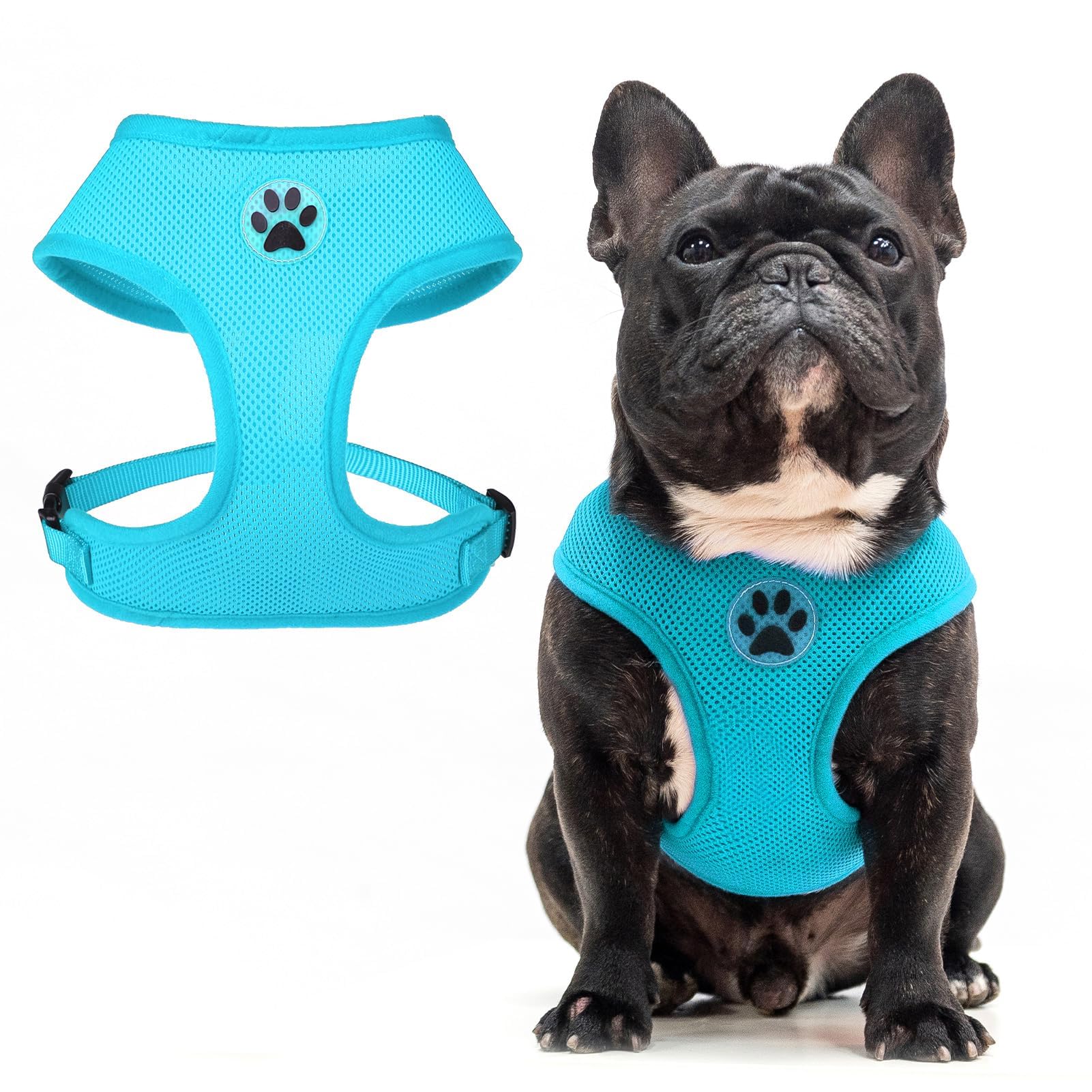 BINGPET No Pull Dog Harness,Soft Mesh Breathable All Weather Vest Harness,Safety Protection Design Durable Adjustable Step-in Easy Walk Dog Harness