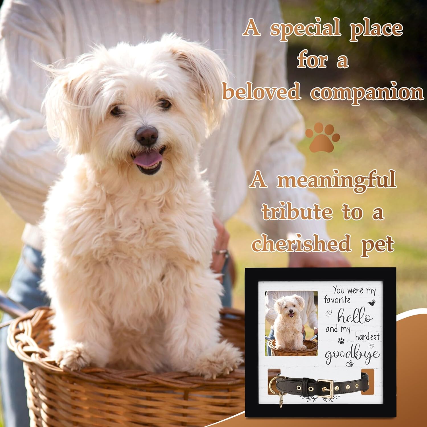 Dog Memorial Gifts for Loss of Dog, Pet Memorial Frame with Collar Holder, Dog Collar Memorial Frame for Dog Lovers, Pet Sympathy Remembrance Gift - Image 5