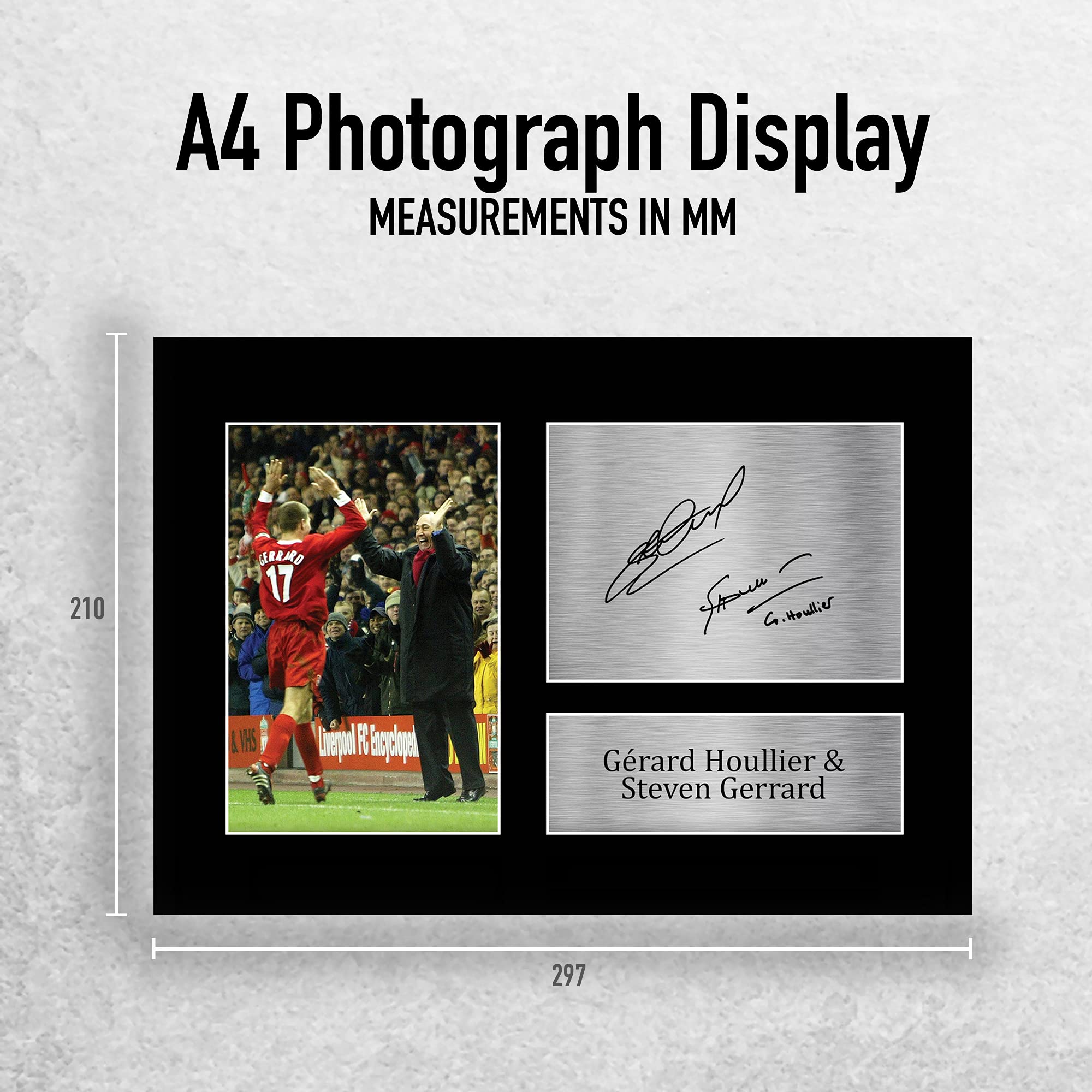 HWC Trading A4 Gerard Houllier & Steven Gerrard Liverpool Cadeaux imprimés photo autographe signée pour les fans de football et les supporters - A4