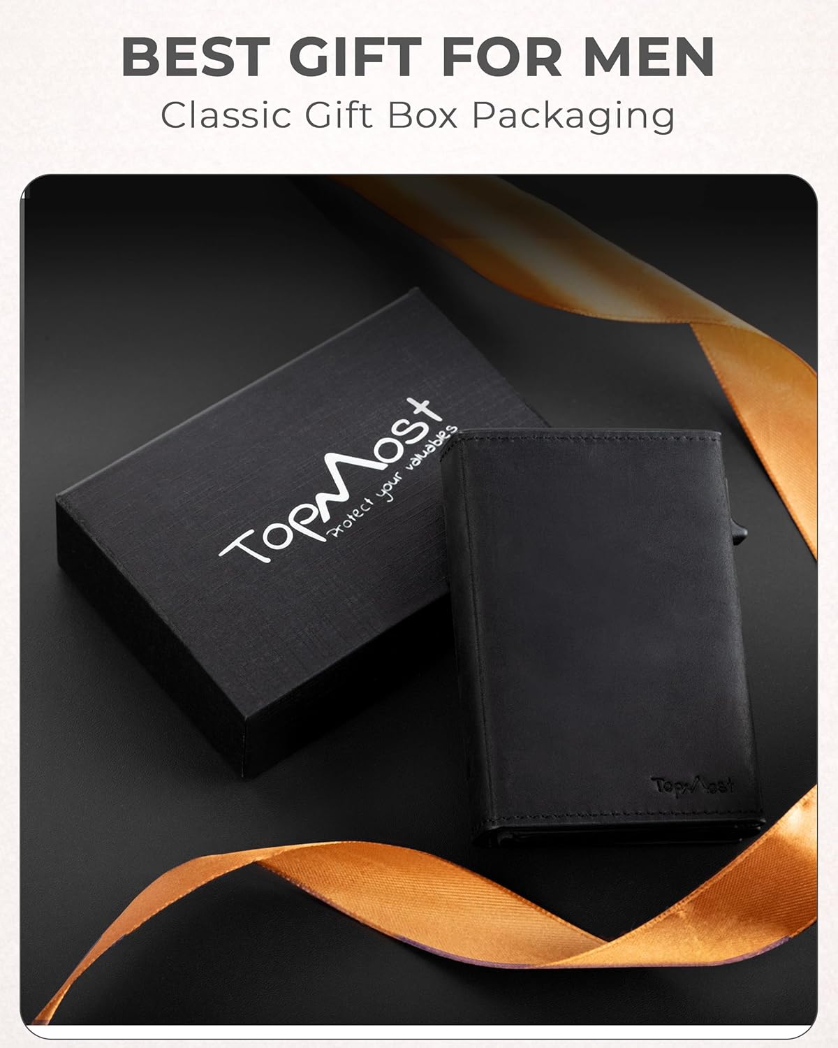 TopMost Genuine Leather Pop Up Wallet for Men, Credit Card Holder, RFID Blocking Ridge Wallets for Men with ID Window, Slim, Minimalist, 5-9 Card Capacity & Cash Slot - Image 8