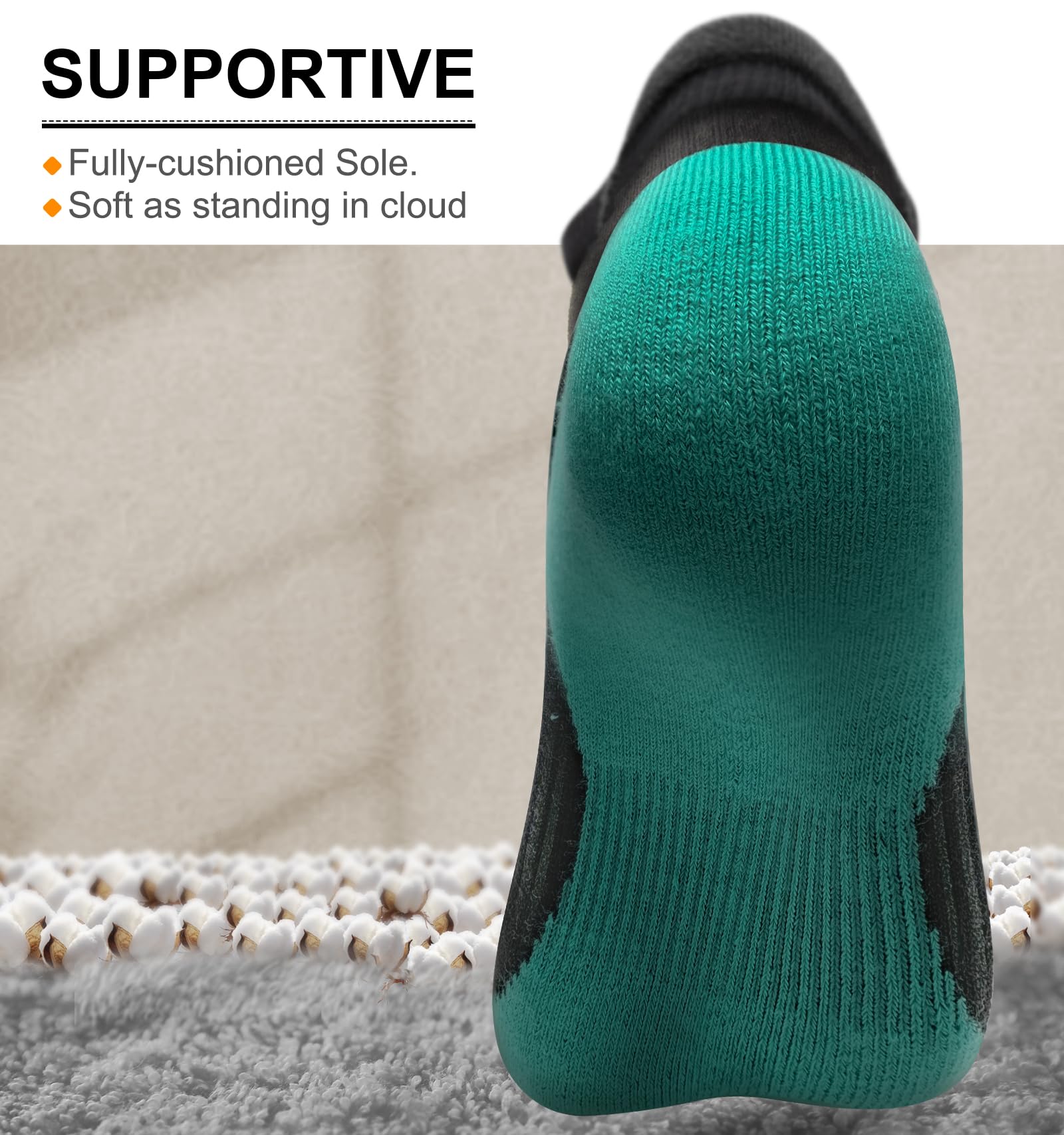 BULLIANT Calzini Sportivi Donna 6 paia, Calze Corsa Cuscino Completo con Linguetta sul Tallone
