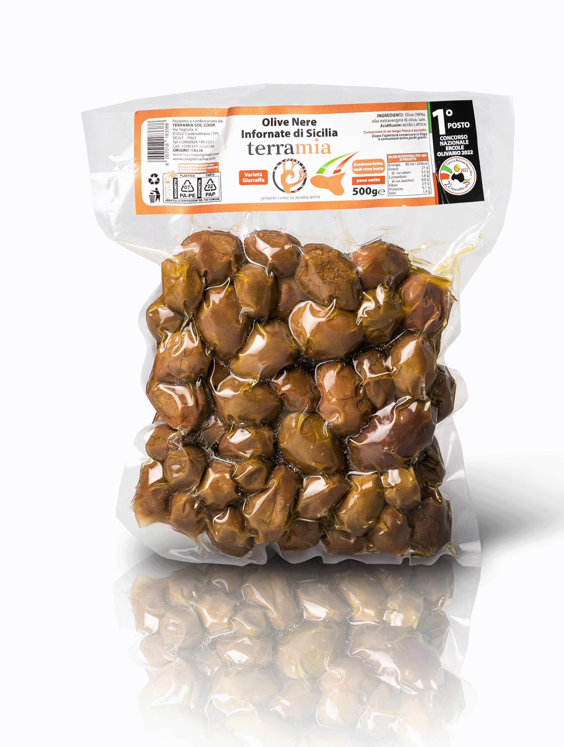 Terramia Sizilianisches Premium Oliven Probierset | 8 verschiedene Sorten | National prämierter Betrieb | 8 Beutel à 500g (4kg)
