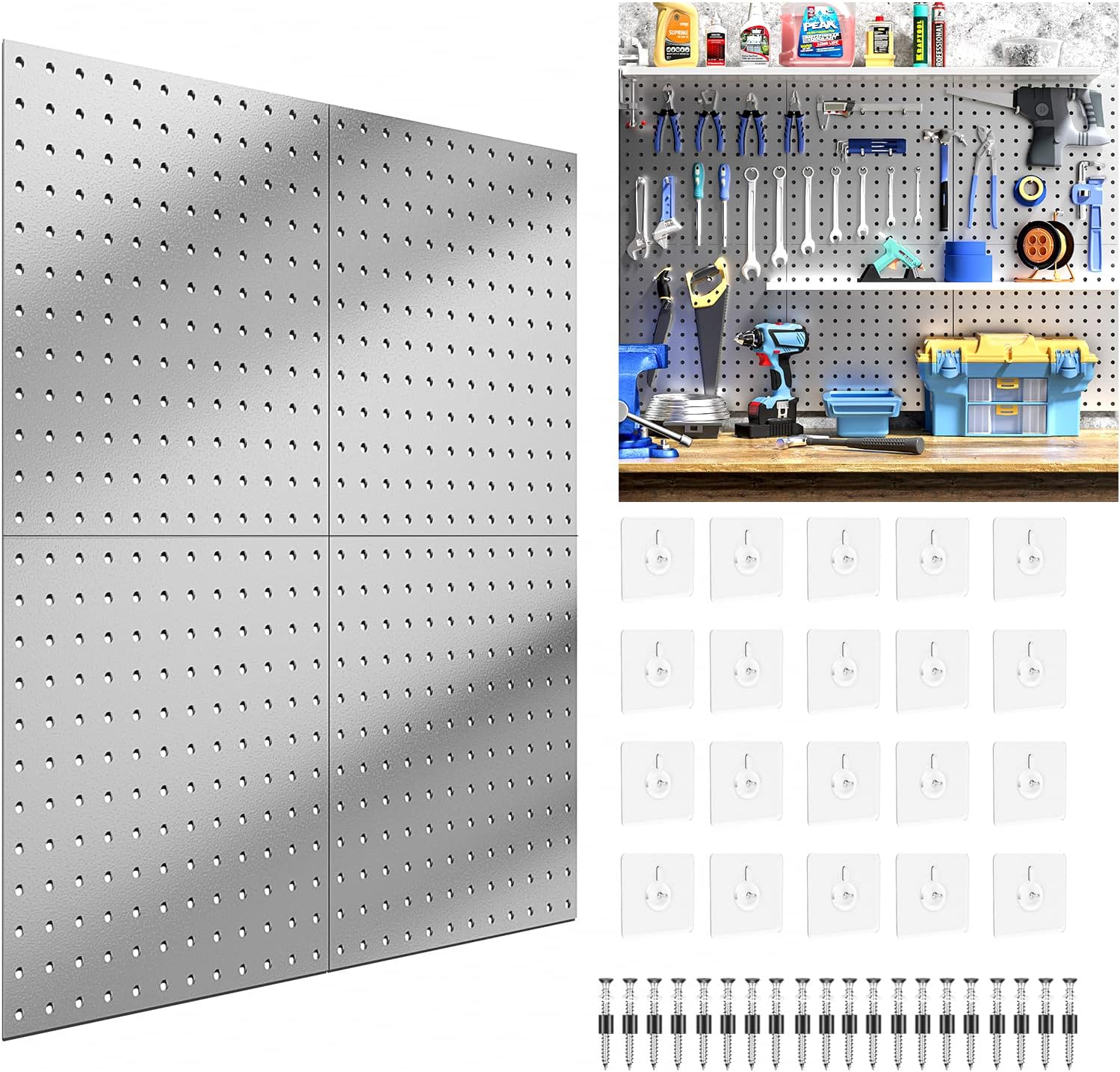 Pegboard,Peg Board,Pegboard Wall Organizer with self