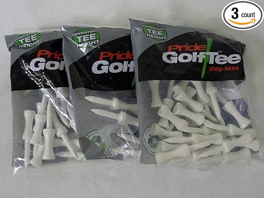 Review Pride Golf Step-tees (2 1/8″, White, 3pk, 75 tees) Consistent Tee Height